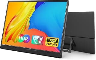 Yxk Portable Monitor 15.6 Inch 1080P USB-C HDMI Ultra-Slim Travel Monitor with Kickstand, for Laptop, PC, Mac Phone, PS, Xbox, Swich IPS Ultra-Thin Zero Frame Gaming Monitor