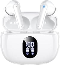 Wireless Earbuds, 2025 Ear Buds with Big Bass Stereo Sound, Lightweight Bluetooth Earbuds with 48 Hours Playtime, in-Ear Fit Earphones, IPX7, Hands-Free Calls with AI for iPhone, Android, Pad