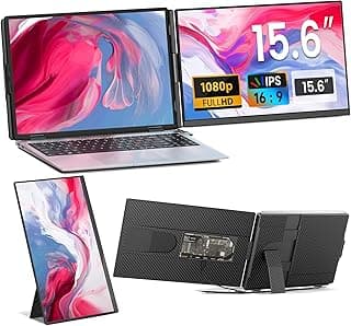 Laptop Screen Extender - 15.6" FHD 1080P Portable Monitor for Laptop, Detachable & Plug and Play Dual Laptop Monitor Extender for 13"-17.3" Laptops, Compatible with Wins/Mac/Android/Chrome