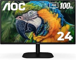 AOC 24B2H2 24” Frameless IPS Monitor, FHD 1920x1080, 100Hz, 106% sRGB, for Home and Office, HDMI x2, Low Blue Mode, VESA Compatible, Black