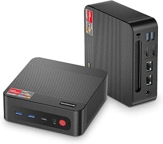 P4 Light Gaming Mini PC Ryzen 7 5700U 32GB RAM 1TB SSD Winodws 11 Pro Triple 4K 60HZ Displays Desktop Computers, Support PS3 Emulator Micro PC, HDMI+DP+Type-C, WiFi 6E, BT5.2, Dual 2.5GbE LAN
