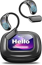 AI Language Translation Earbuds, LCD Touch Screen OWS Real-Time Translator for 144 Languages & Accents Headphones Translator Ideal for Travel Business Learning Translation Device Earphones(Black)