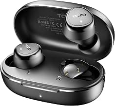 TOZO E1 Wireless Earbuds Build in Mic Clear Calls Ergonomic Light Weight Bluetooth 5.3 in Ear Headphones IPX6 Waterproof Premium Stereo Sound Ear Buds 30H Playtime with 32 EQs via APP, Black
