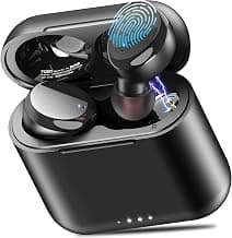 TOZO T6 True Wireless Earbuds Bluetooth 5.3 Headphones 50H Long Playtime, Wireless Charging Case, IPX8 Waterproof Stereo Earphones, Built-in Mic Calls, Headset Premium Deep Bass 32 Preset EQs via APP