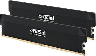 Crucial Pro DDR5 RAM 32GB Kit (2x16GB) 6400MHz CL38, Overclocking Desktop Gaming Memory, Intel XMP 3.0 & AMD Expo Compatible – Black CP2K16G64C38U5B