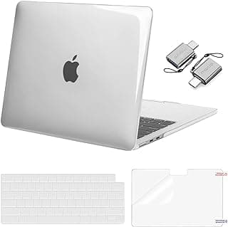 MOSISO Compatible with MacBook Air 13 inch Case 2025 2024 2023 2022 M4 A3240 M3 A3113 M2 A2681, Plastic Hard Shell&Keyboard Cover&Screen Film&Type C for MacBook Air 13.6 inch Case, Crystal Clear