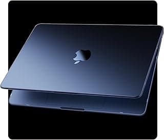 Compatible for MacBook Air 13.6 inch Case M4 M3 M2 2025 2024-2022 Release Model A3240 A3113 A2681, Sturdy Protective Hard Shell Case Cover for MacBook Air M2 13 inch - Midnight Clear