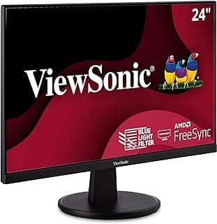ViewSonic VA2447-MH 24 Inch Full HD 1080p Monitor with 100Hz, FreeSync, Ultra-Thin Bezel, Eye Care, HDMI, VGA Inputs for Home and Office