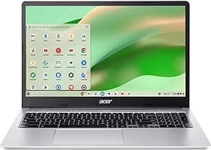 Chromebook 315 Laptop | Intel Celeron N4500 | 15.6" Full HD IPS Display | Intel UHD Graphics | 4GB LPDDR4X | 64GB eMMC | Intel Wi-Fi 6 | DTS Audio | USB Type-C | Chrome OS | CB315-4H-C8XU,Silver